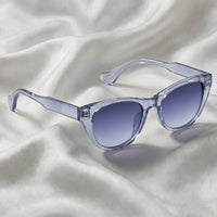 Specsnex x Lumina | Cat-Eye Sunglasses | Translucent Grayish BLue TR90 Frame | Blue Gradient 100% UV Lenses