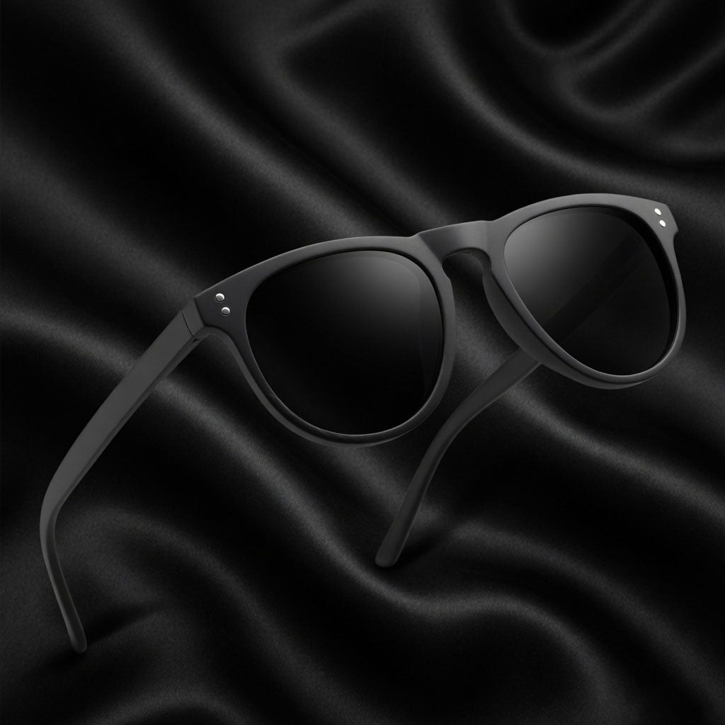Specsnex x OSLO | Full Black Rubber Coated Round TR90 Frames With 100%UV Protected Black Lenses