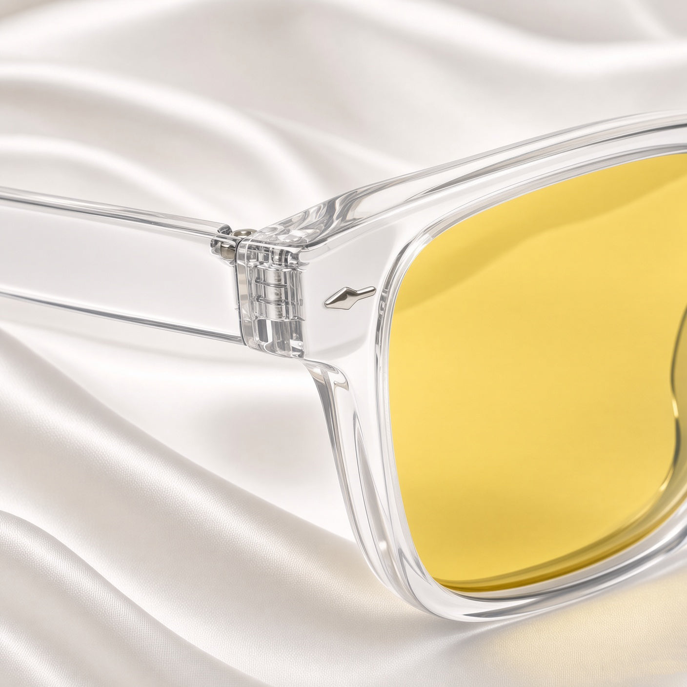 Specsnex x Thicker | Glossy Square Sunglasses | Transparent TR90 Frame | Night Vision 100% UV Lenses