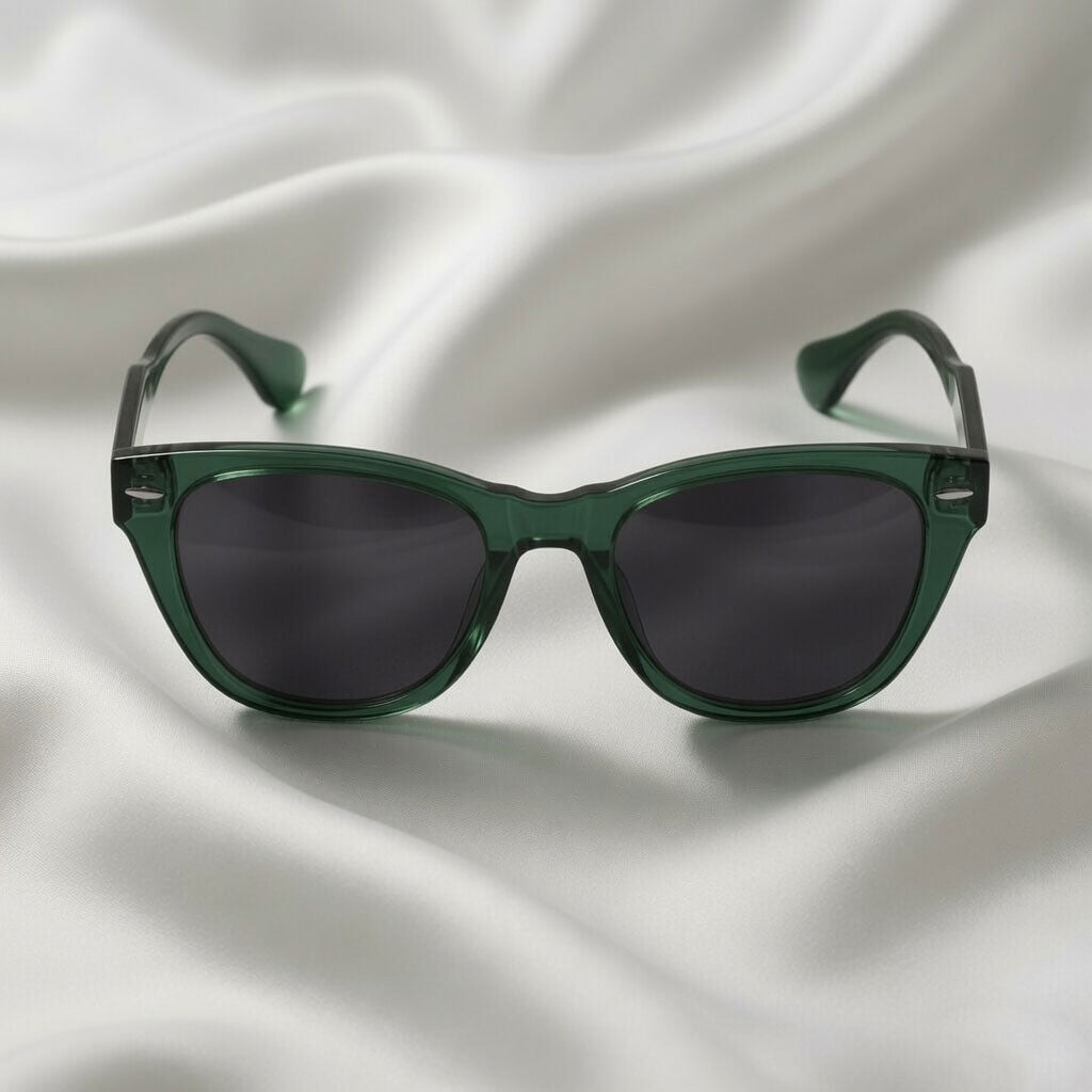 Specsnex x Lumina | Cat Eyed Dark Green Translucent Glossy Tr90 Frame With Brown 100% UV Protected Lenses