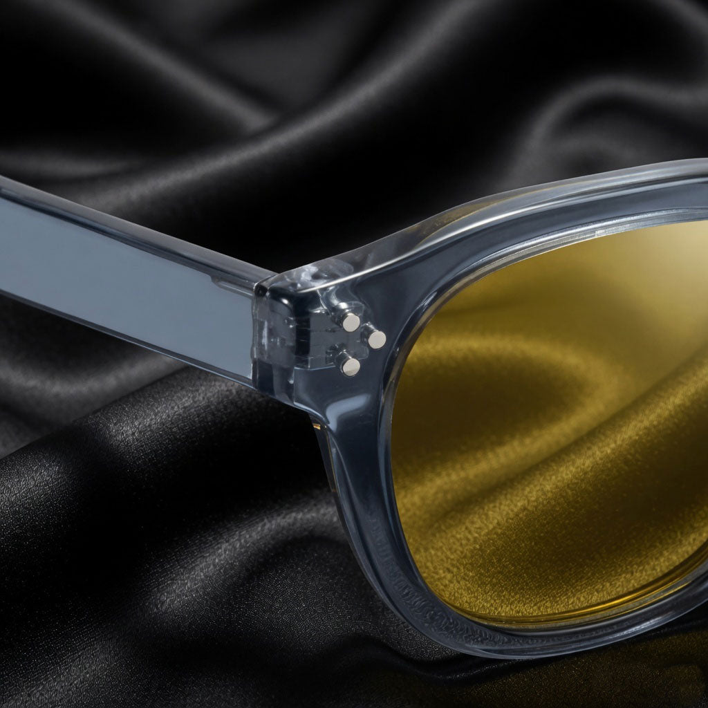 Specsnex x ROBUST | Grey Frame Night Vision Lens | Glossy Round TR90 Frame With 100% UV Protected Night Vision Lenses