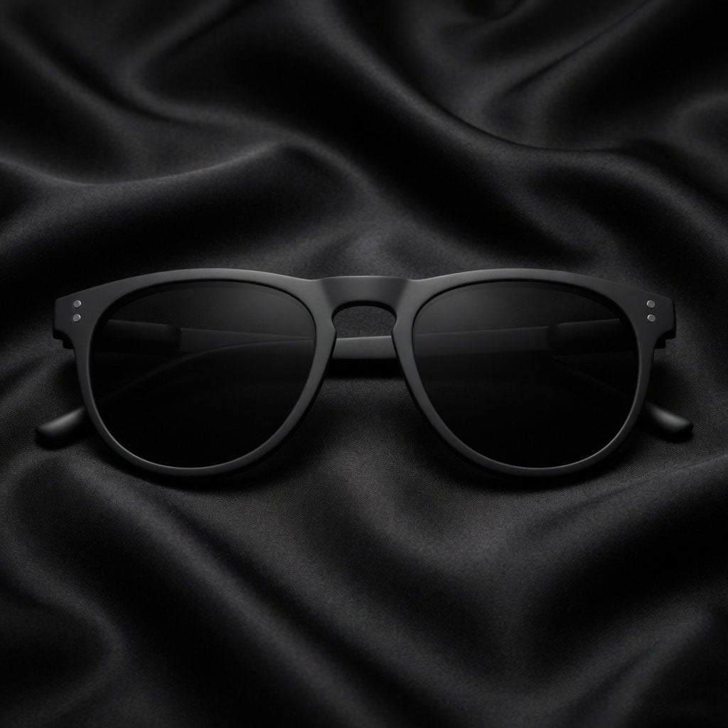 Specsnex x OSLO | Full Black Rubber Coated Round TR90 Frames With 100%UV Protected Black Lenses