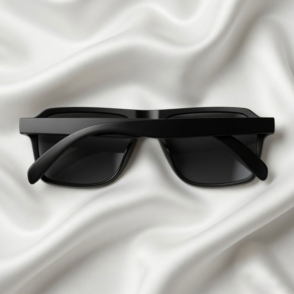 Specsnex x VINTO | Full Black Rubber Coated Rectangle TR90 Frame With 100% UV Protected Lenses