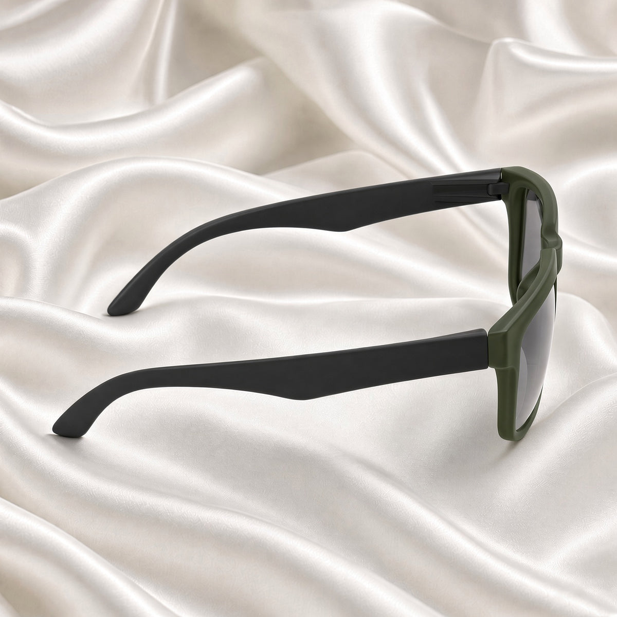 Specsnex x CP | Rubber Finish Square Sunglasses | Dark Olive TR90 Frame | 100% UV Protection