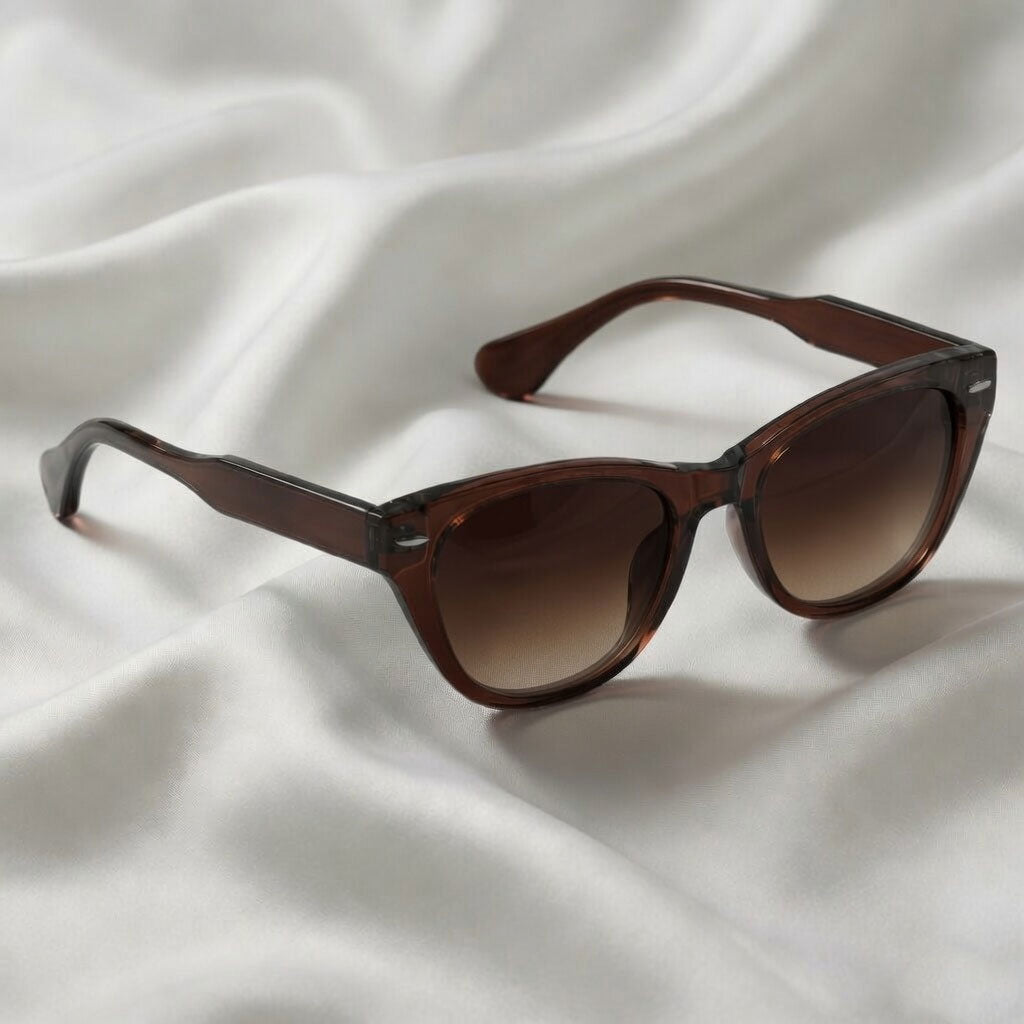 Specsnex x Lumina | Cat Eyed Dark Brown Translucent Glossy Tr90 Frame With Brown 100% UV Protected Lenses