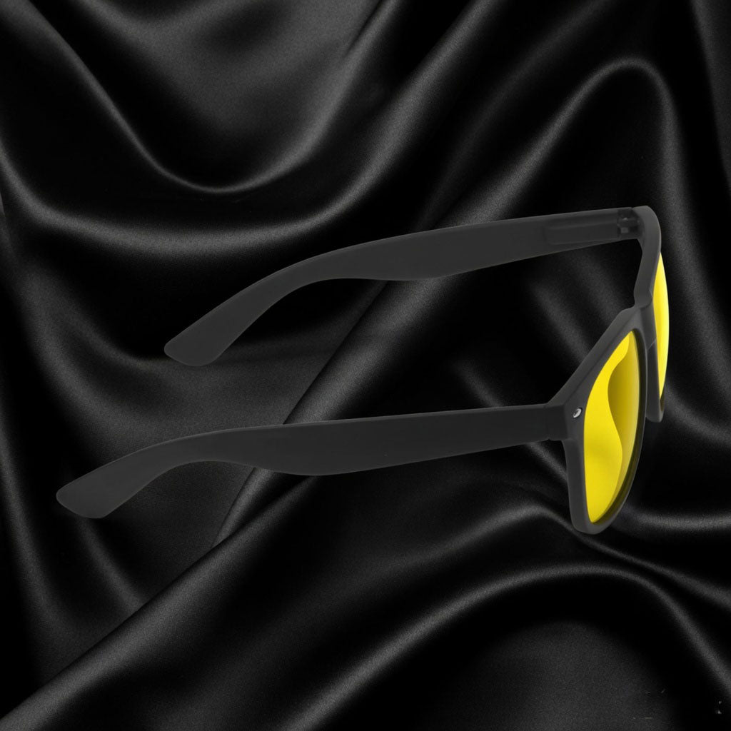 Specsnex x LEGACY | Black Frame Night Vision Lens|  Rubber Coated Wayfarer TR90 Frames With UV Protected Lenses