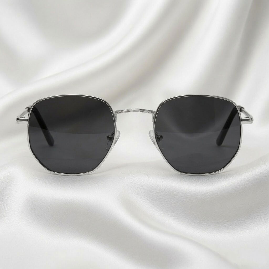 Specsnex x Orbit | Silver Metal Round Frame WIth Black 100% UV Protected Lenses