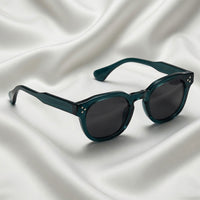 Specsnex x ROBUST | Dark Teal Frame, Black Lenses | Glossy Round TR90 Frame With 100% UV Protected Lenses
