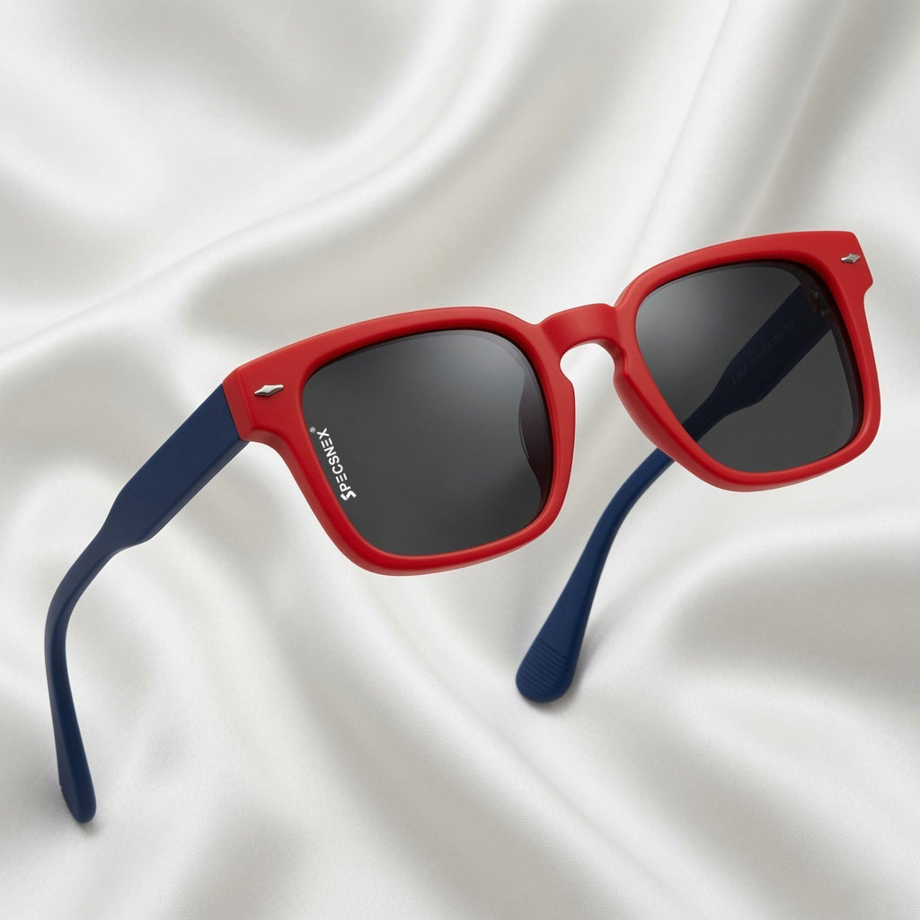 Specsnex x Spidey | Velvet Finish Square Sunglasses | Spidey Design TR90 High Grade Frame | 100% UV Protected Lenses