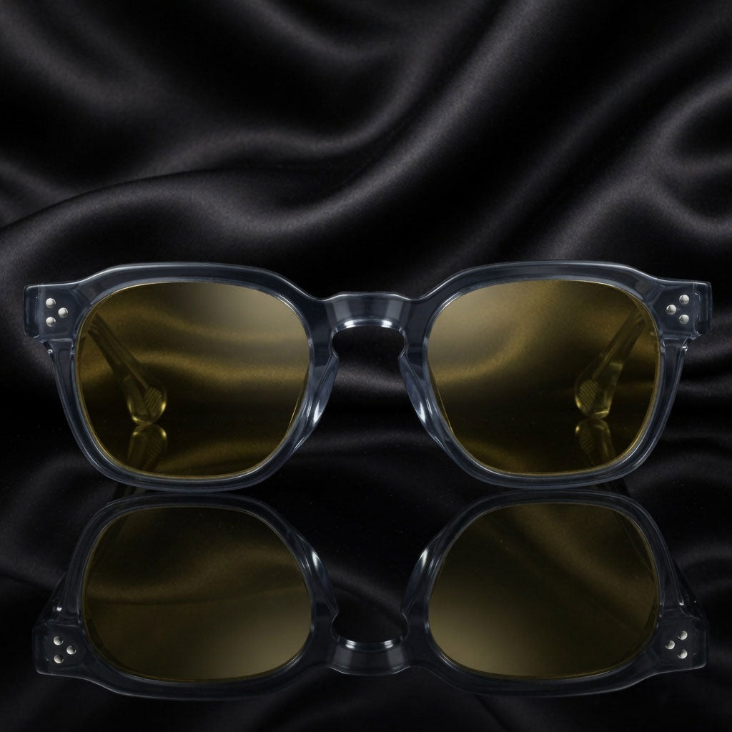 Specsnex x ROBUST | Grey Frame Night Vision Lens | Glossy Round TR90 Frame With 100% UV Protected Night Vision Lenses