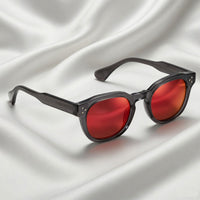 Specsnex x ROBUST | Dark Grey Frame, Red Mirror Lenses | Glossy  Round TR90 Frame With 100% UV Protected Lenses