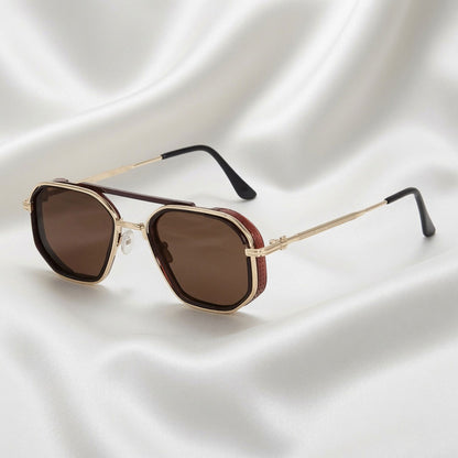 Specsnex x KING | Gold Metal Frame and Brown lens | 100% UV Protected Lenses