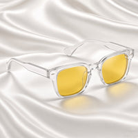 Specsnex x Thicker | Glossy Square Sunglasses | Transparent TR90 Frame | Night Vision 100% UV Lenses
