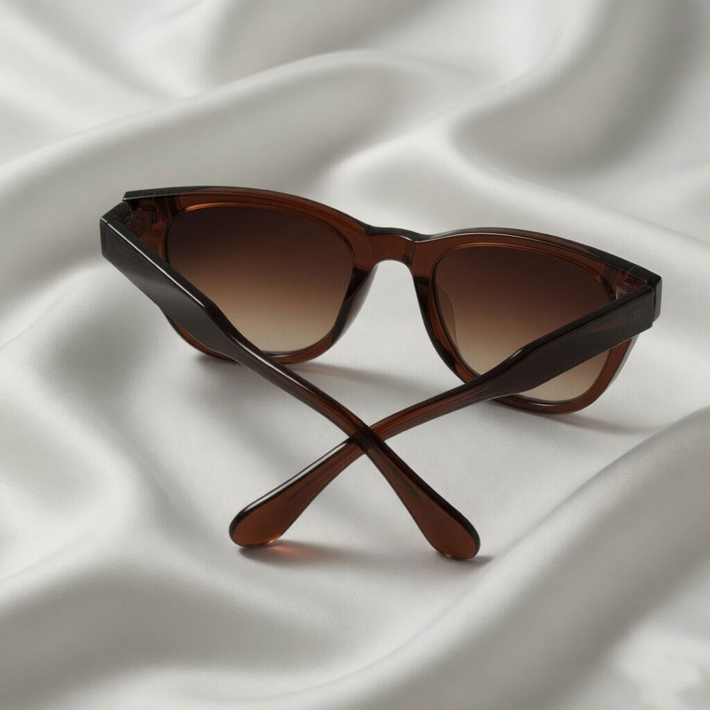 Specsnex x Lumina | Cat Eyed Dark Brown Translucent Glossy Tr90 Frame With Brown 100% UV Protected Lenses