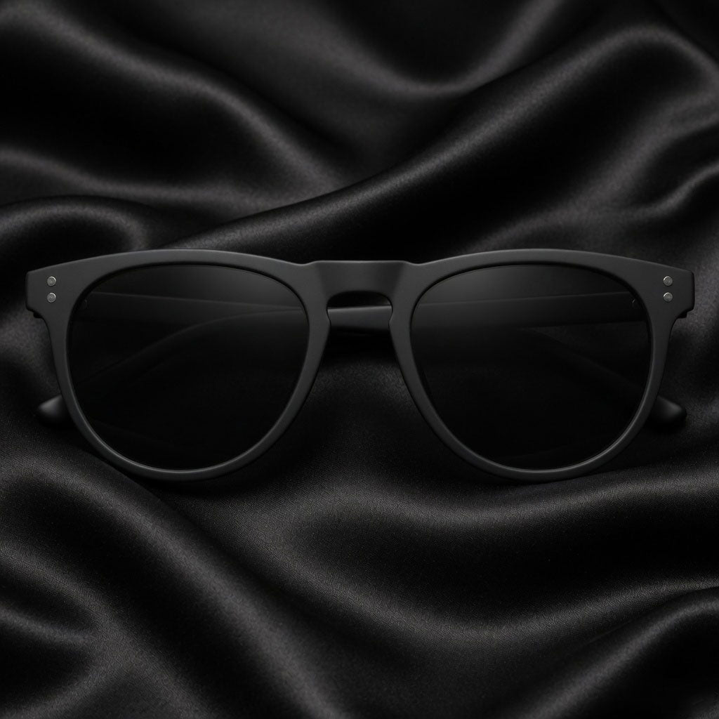 Specsnex x OSLO | Full Black Rubber Coated Round TR90 Frames With 100%UV Protected Black Lenses