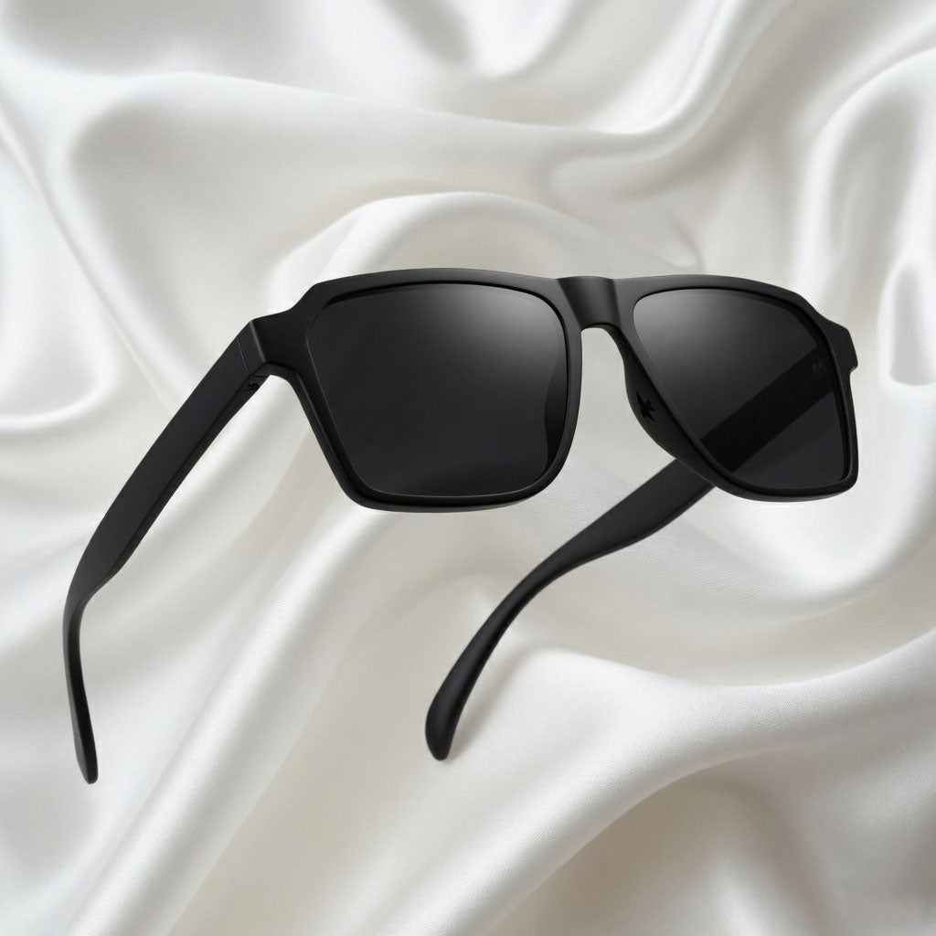Specsnex x VINTO | Full Black Rubber Coated Rectangle TR90 Frame With 100% UV Protected Lenses