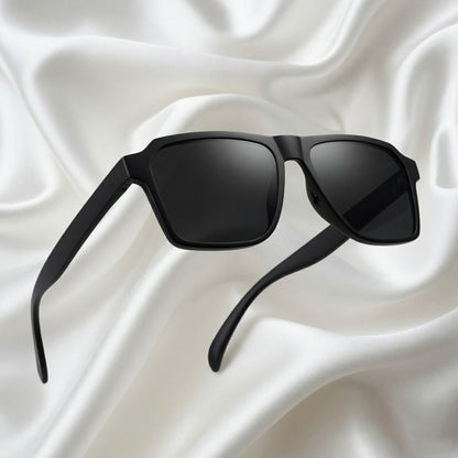 Specsnex x VINTO | Full Black Rubber Coated Rectangle TR90 Frame With 100% UV Protected Lenses