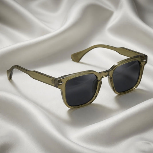 Specsnex x THICKER | Dark Olive Frame Black Lenses | Glossy  Square TR90 Frame With 100% UV Protected Lenses
