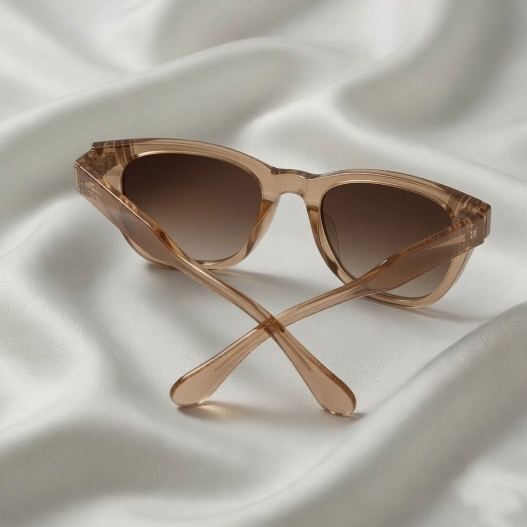 Specsnex x Lumina | Cat Eyed Light Brown Translucent Glossy Tr90 Frame With Brown 100% UV Protected Lenses