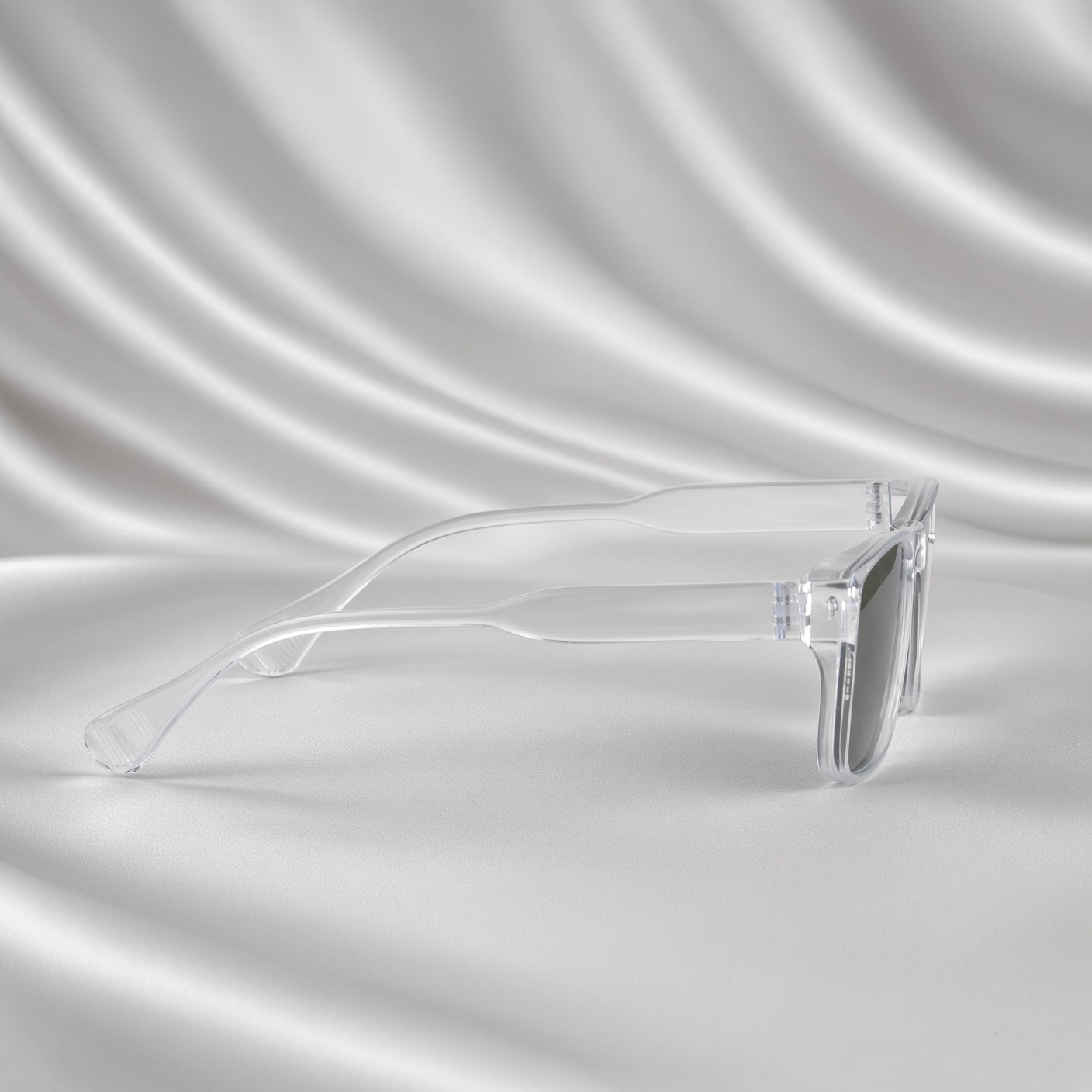 Specsnex x FLASH| Glossy Square Sunglasses | Transparent TR90 Frame | Green 100% UV Lenses