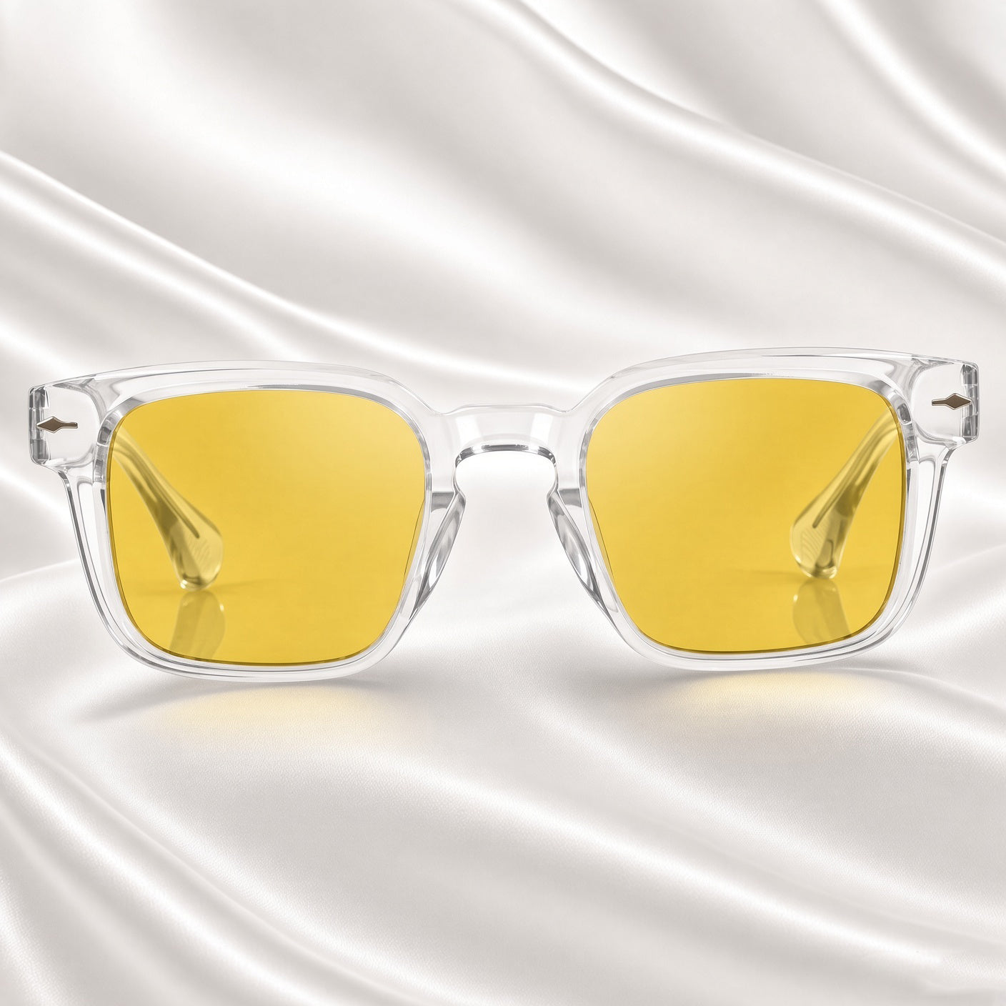 Specsnex x Thicker | Glossy Square Sunglasses | Transparent TR90 Frame | Night Vision 100% UV Lenses