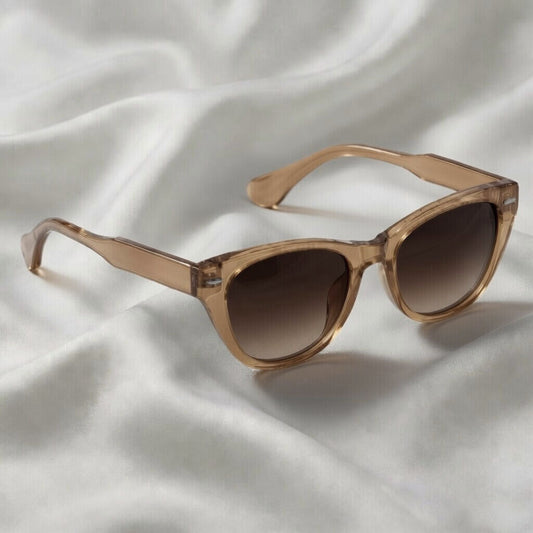 Specsnex x Lumina | Cat Eyed Light Brown Translucent Glossy Tr90 Frame With Brown 100% UV Protected Lenses