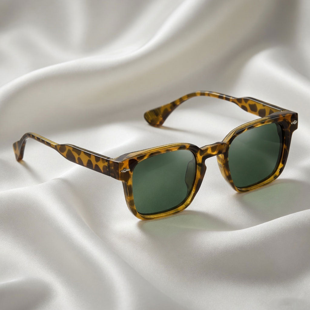 Specsnex x THICKER | Glossy Leopord Square TR90 Frame With 100% UV Protected Lenses