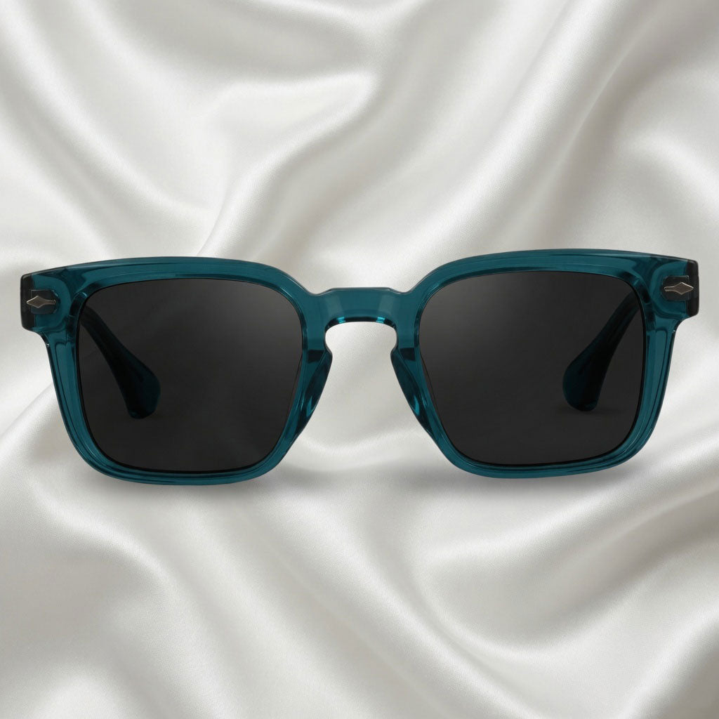 Specsnex x Thicker | Glossy Square Sunglasses | Dark Teal TR90 Frame | 100% UV Protection