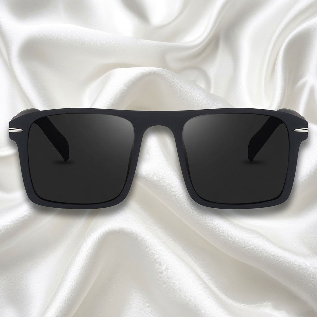 Specsnex x Vanguard | Black Rubber Coated Square TR90 Frame With 100% UV Protected Lenses