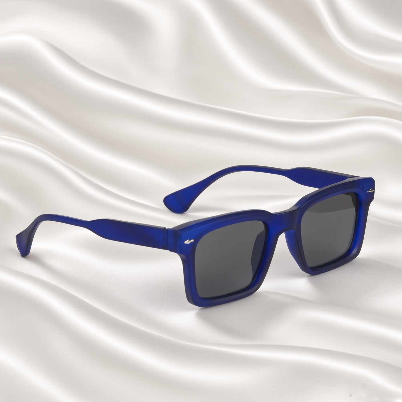 Specsnex x Fusion|  Square Sunglasses | Navy Blue  Rubber Coated TR90 Frame | 100% UV Protection
