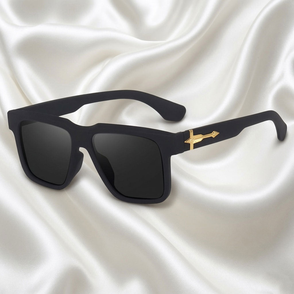 Specsnex x STRIKER | Black Square Rubber Coated TR90 Frame With Black 100% UV Protected Lenses