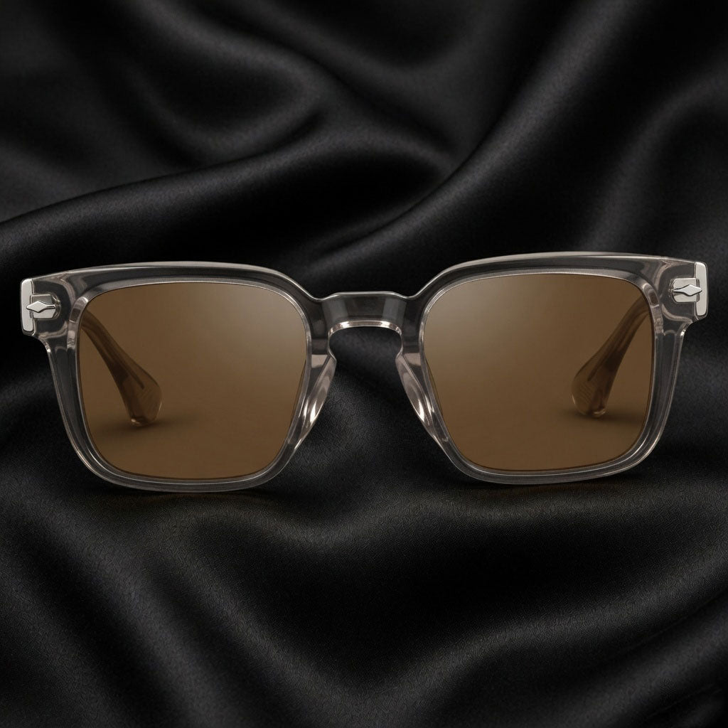 Specsnex x THICKER | Pink Frame WIth Borwn Lenses | Glossy Square TR90 Frame With 100% UV Protected Lenses
