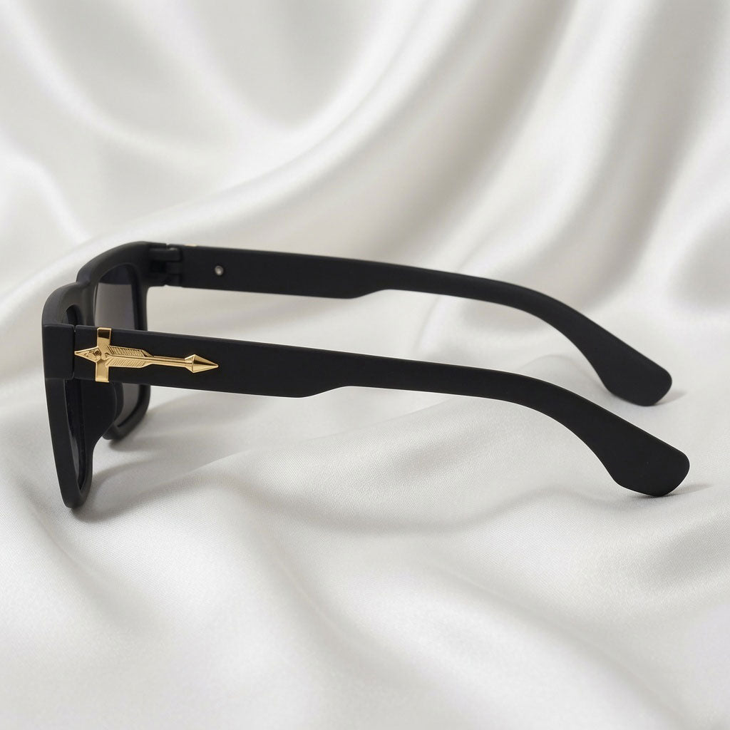 Specsnex x STRIKER | Black Square Rubber Coated TR90 Frame With Black 100% UV Protected Lenses