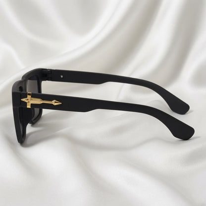 Specsnex x STRIKER | Black Square Rubber Coated TR90 Frame With Black 100% UV Protected Lenses