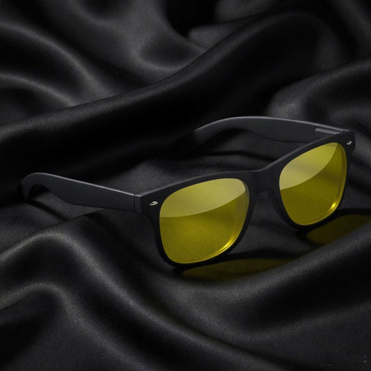 THE LEGACY | Black Rubber Coated Wayfarer TR90 Frames With Night Vision UV Protected Lenses