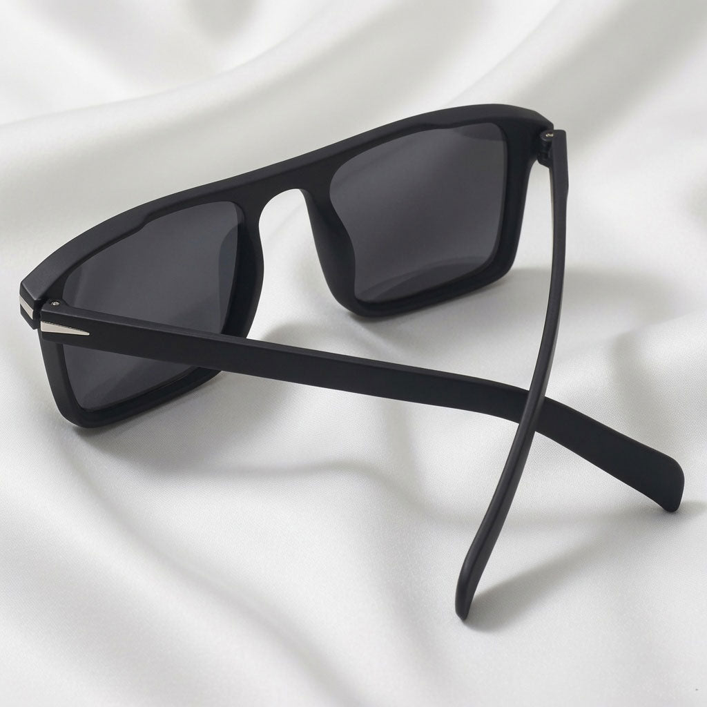 Specsnex x Vanguard | Black Rubber Coated Square TR90 Frame With 100% UV Protected Lenses