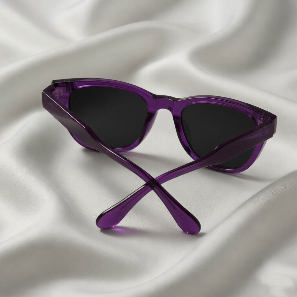 Specsnex x Lumina | Cat Eyed Purple Translucent Glossy Tr90 Frame With Black 100% UV Protected Lenses