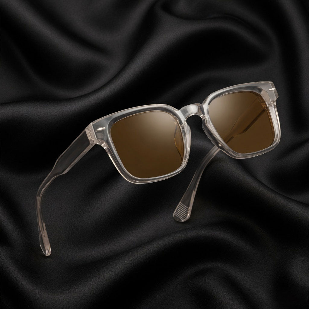 Specsnex x THICKER | Pink Frame WIth Borwn Lenses | Glossy Square TR90 Frame With 100% UV Protected Lenses